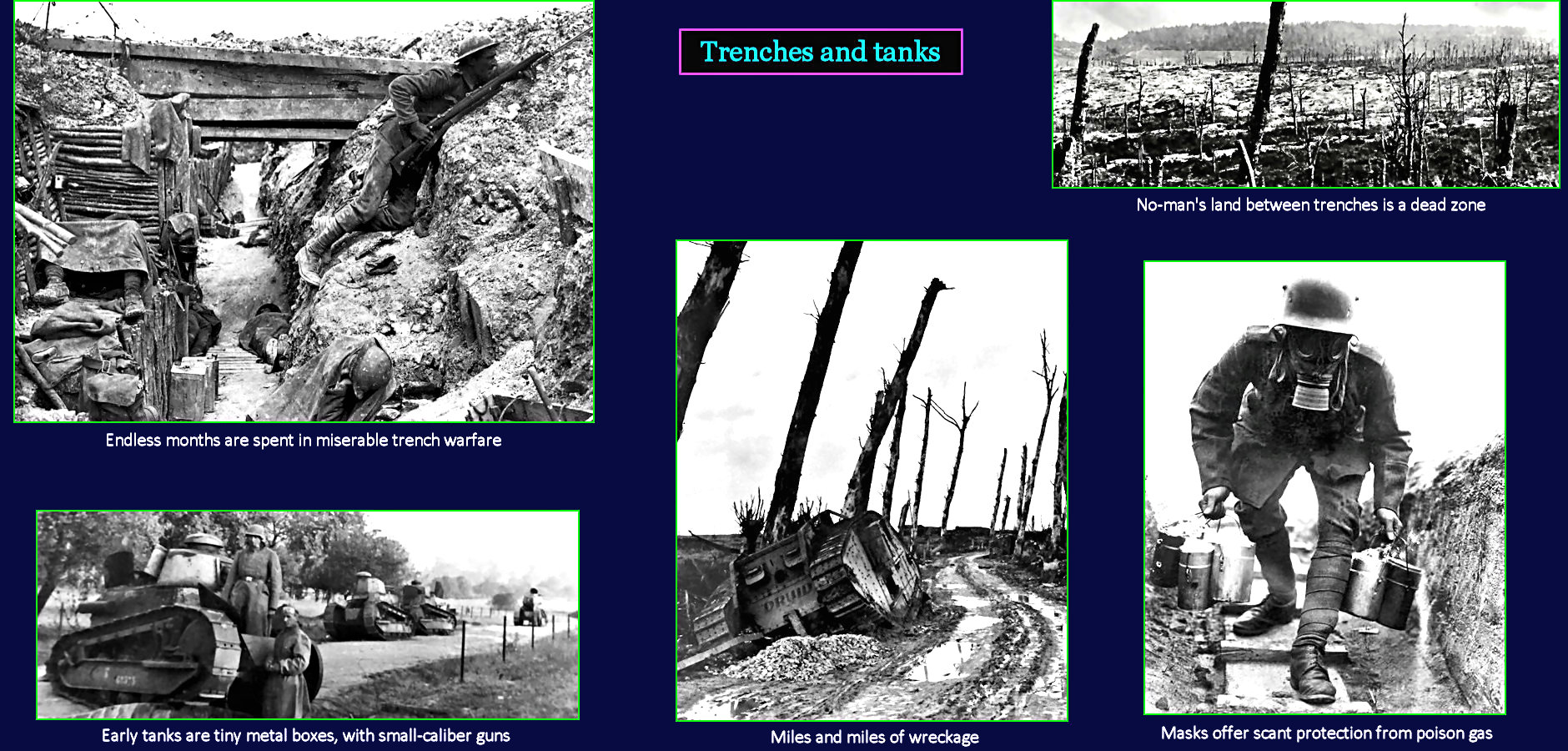 Tanks and gas attacks, WW1